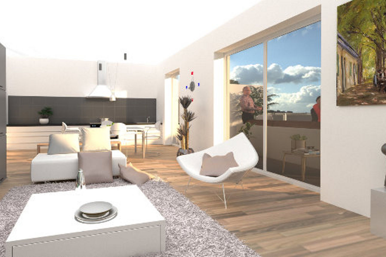 Modern eingerichtetes Wohnzimmer.