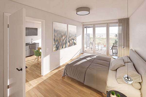 Visualisierung des Bauprojektes Rheinwiesen living 