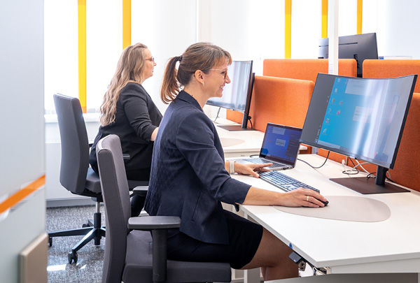 Mitarbeitende am Computer