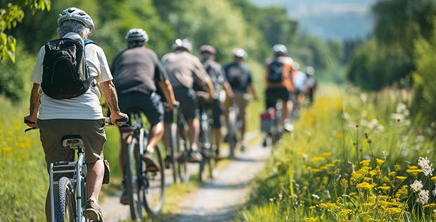 Eine Gruppe von Radfahrern