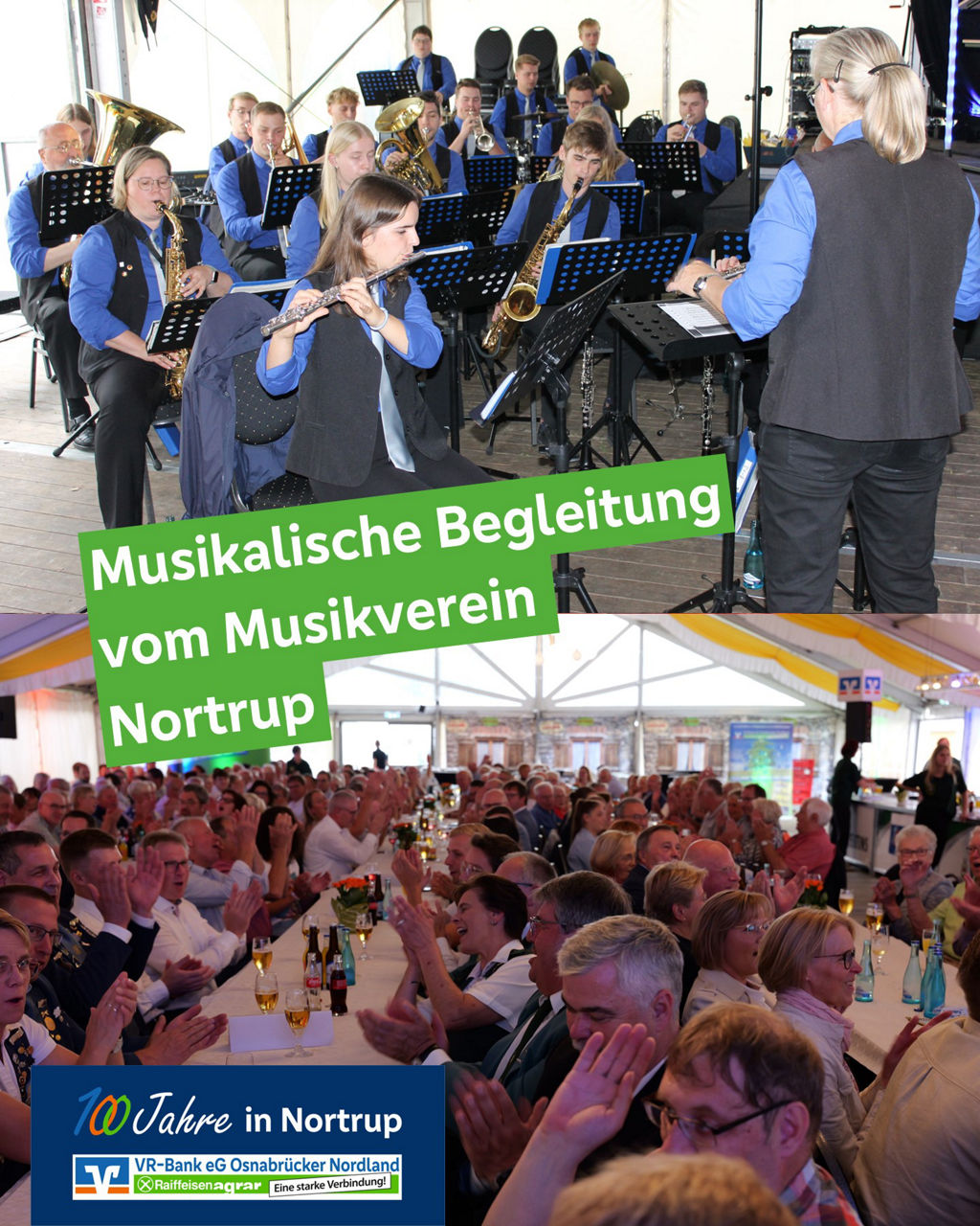 Eine Blaskapelle sorgt bei einer Veranstaltung in Nortrup für die musikalische Untermalung.