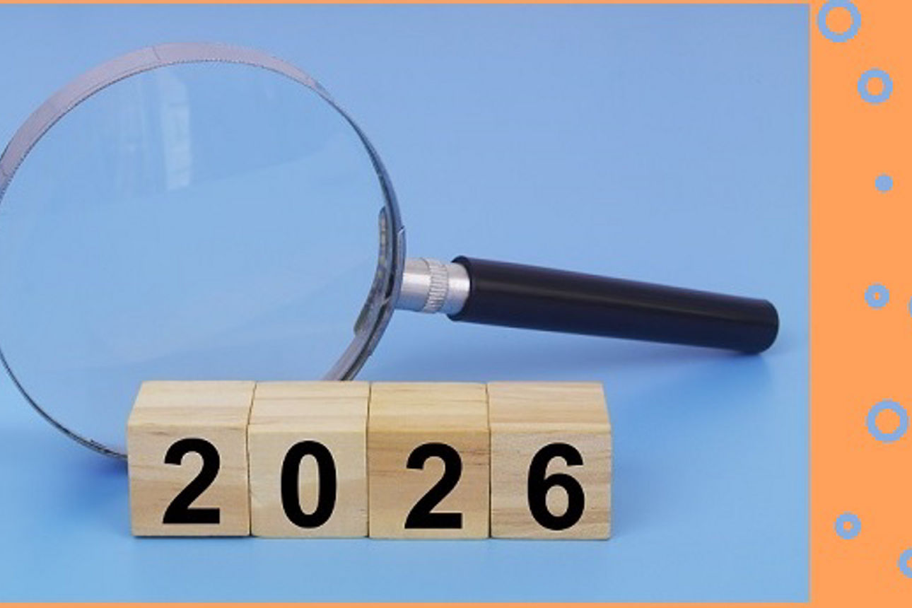 Collage mit Lupe und Würfelziffern 2026