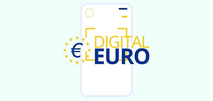 Handy-Grafik mit Schriftzug Digital Euro