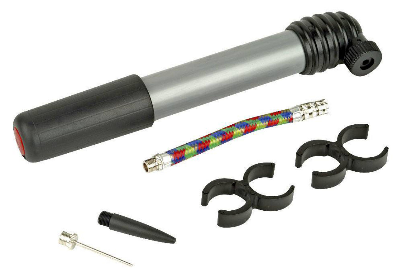 Fahrradpumpe mit verschiedenen Bestandteilen