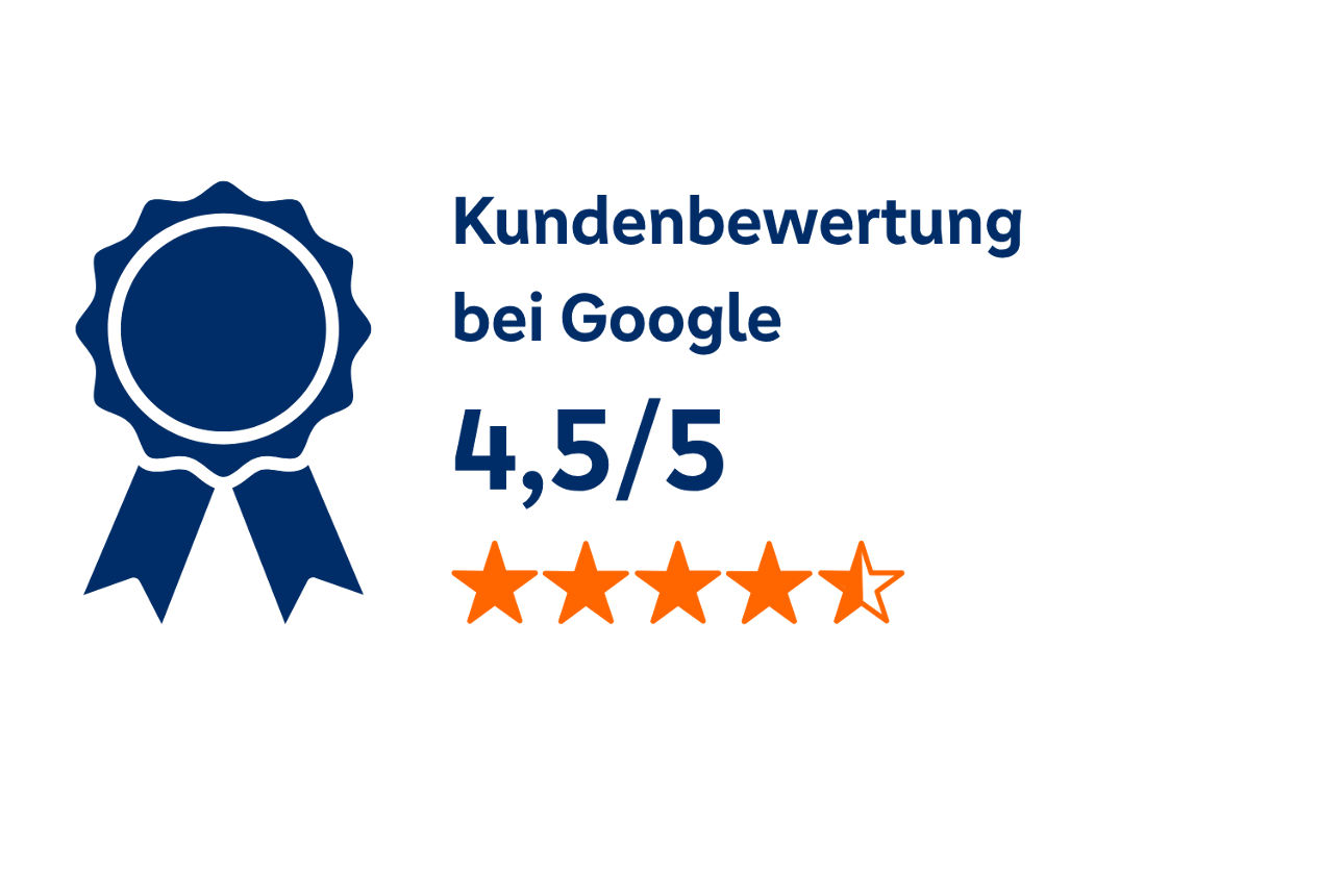 4,4 von 5 Sternen bei Google-Kundenbewertungen, Stand Juli 2026 