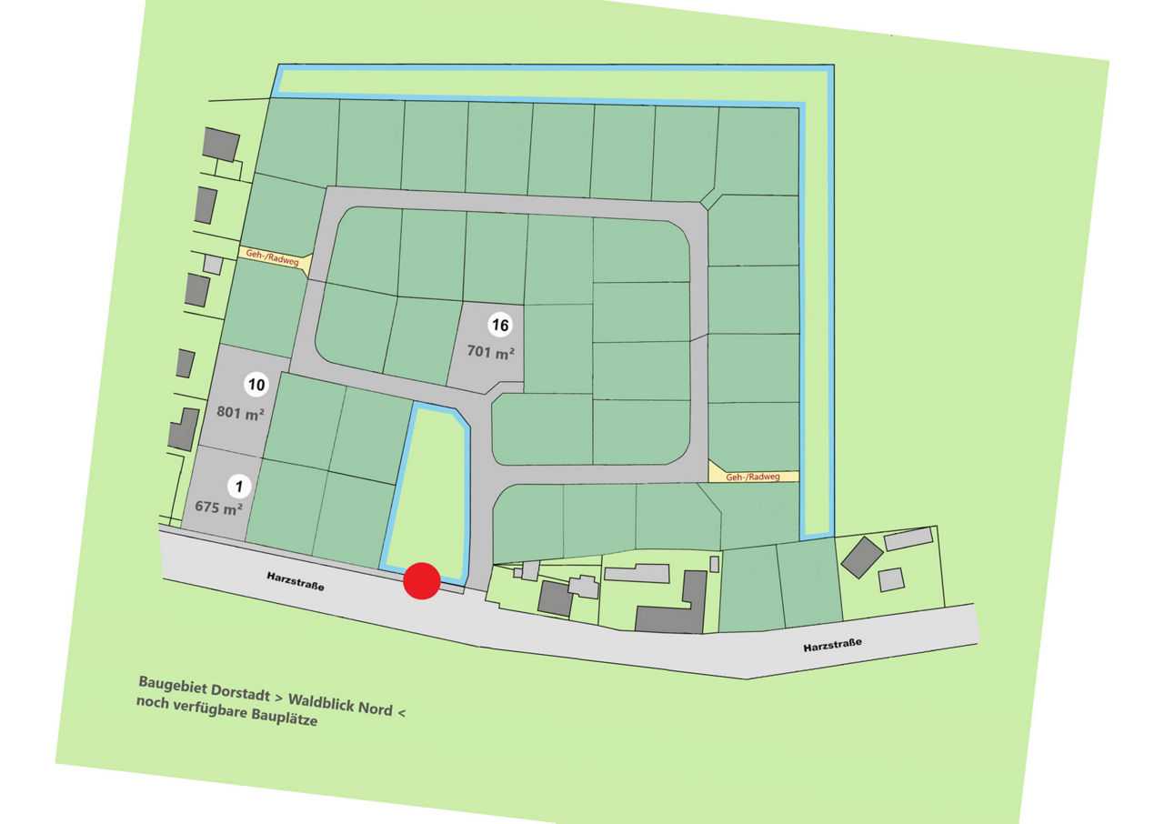 Ein Lageplan, der das geplante Layout zeigt