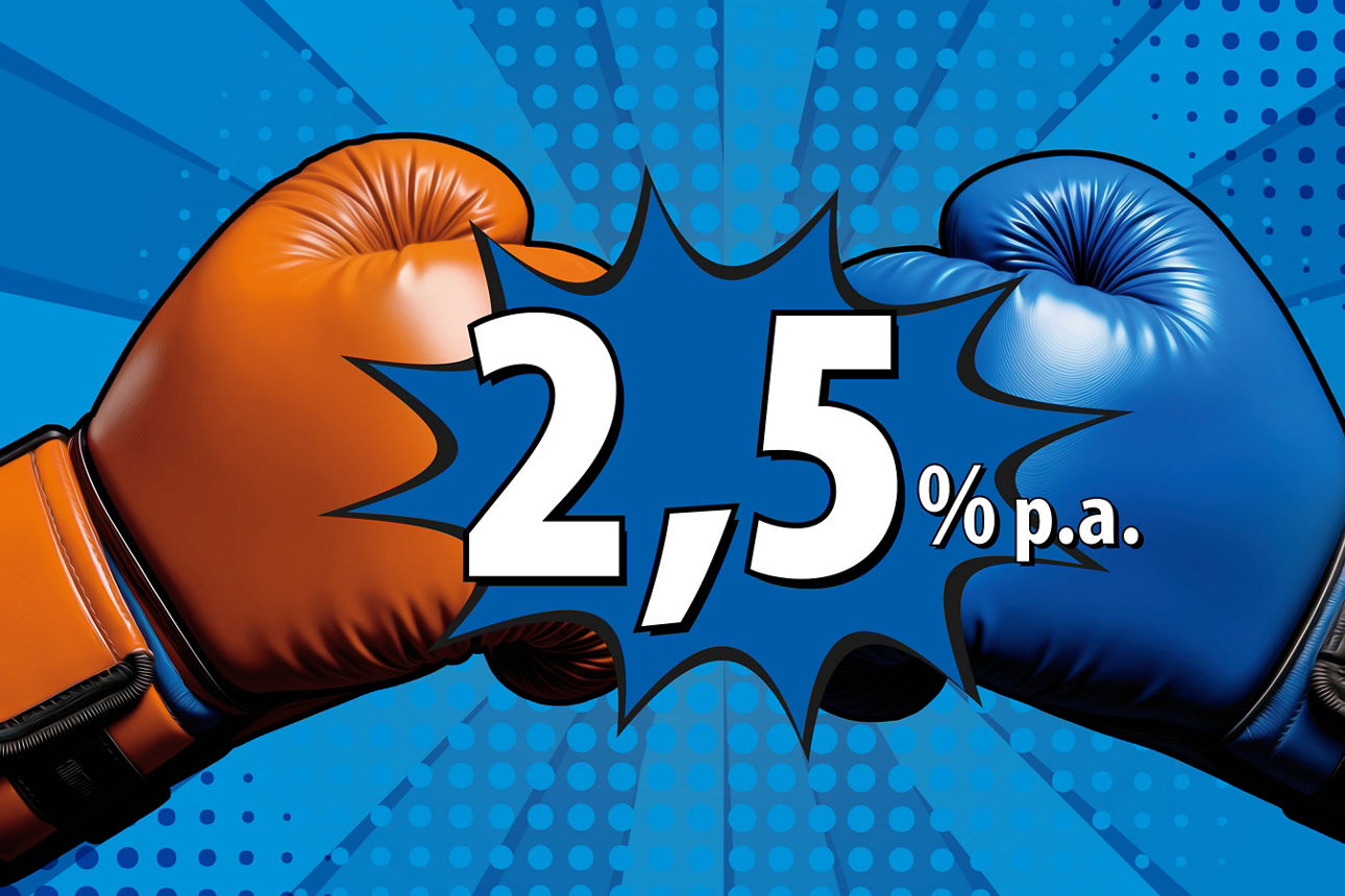 Boxhandschuhe mit einem Zinssatz von 2,5 %