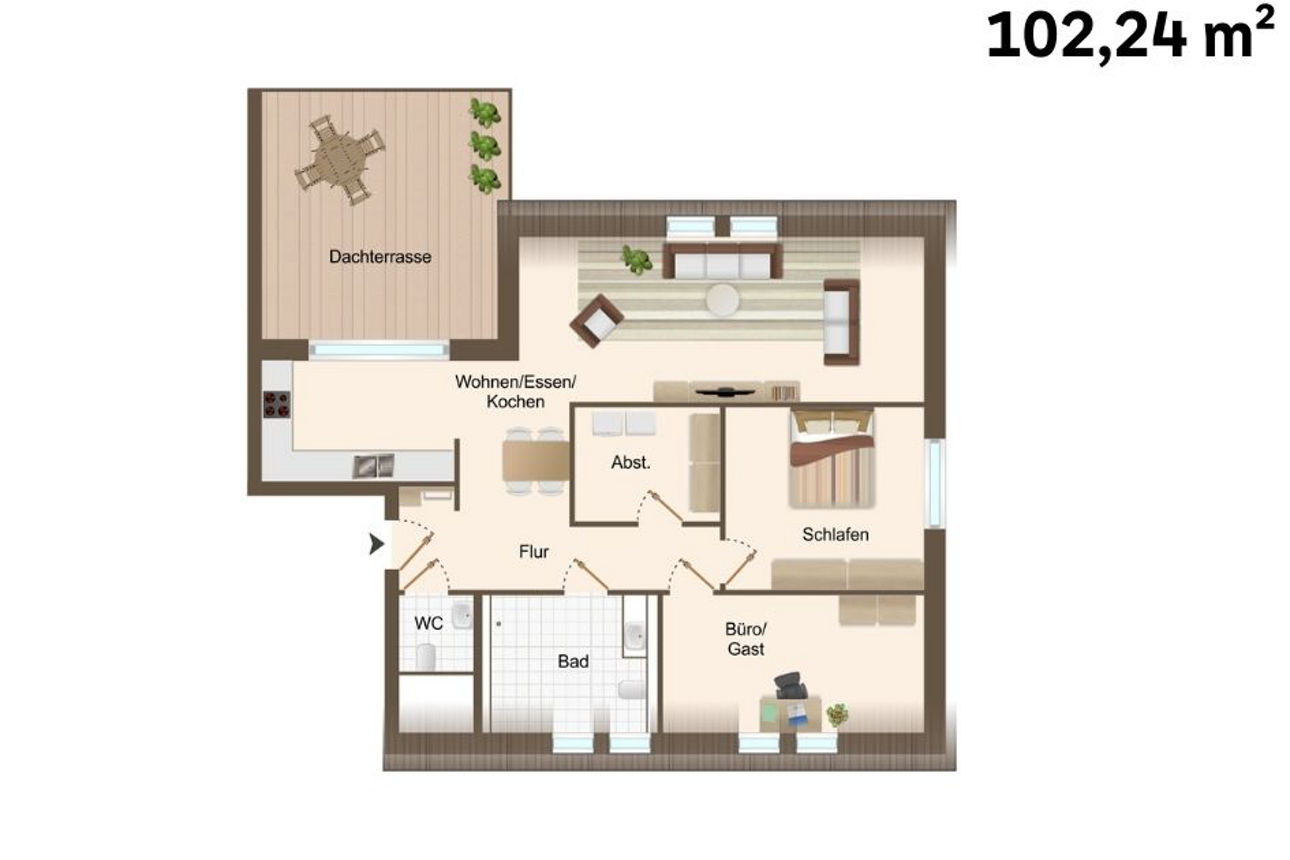 Grundriss einer Wohnung.