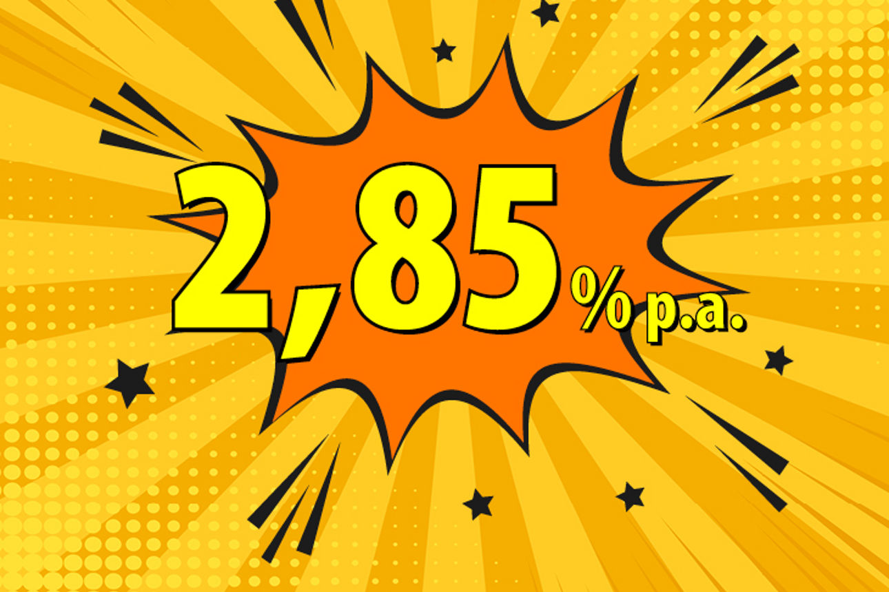 Comiczeichnung mit dem Zinssatz 2,85 % p.a.