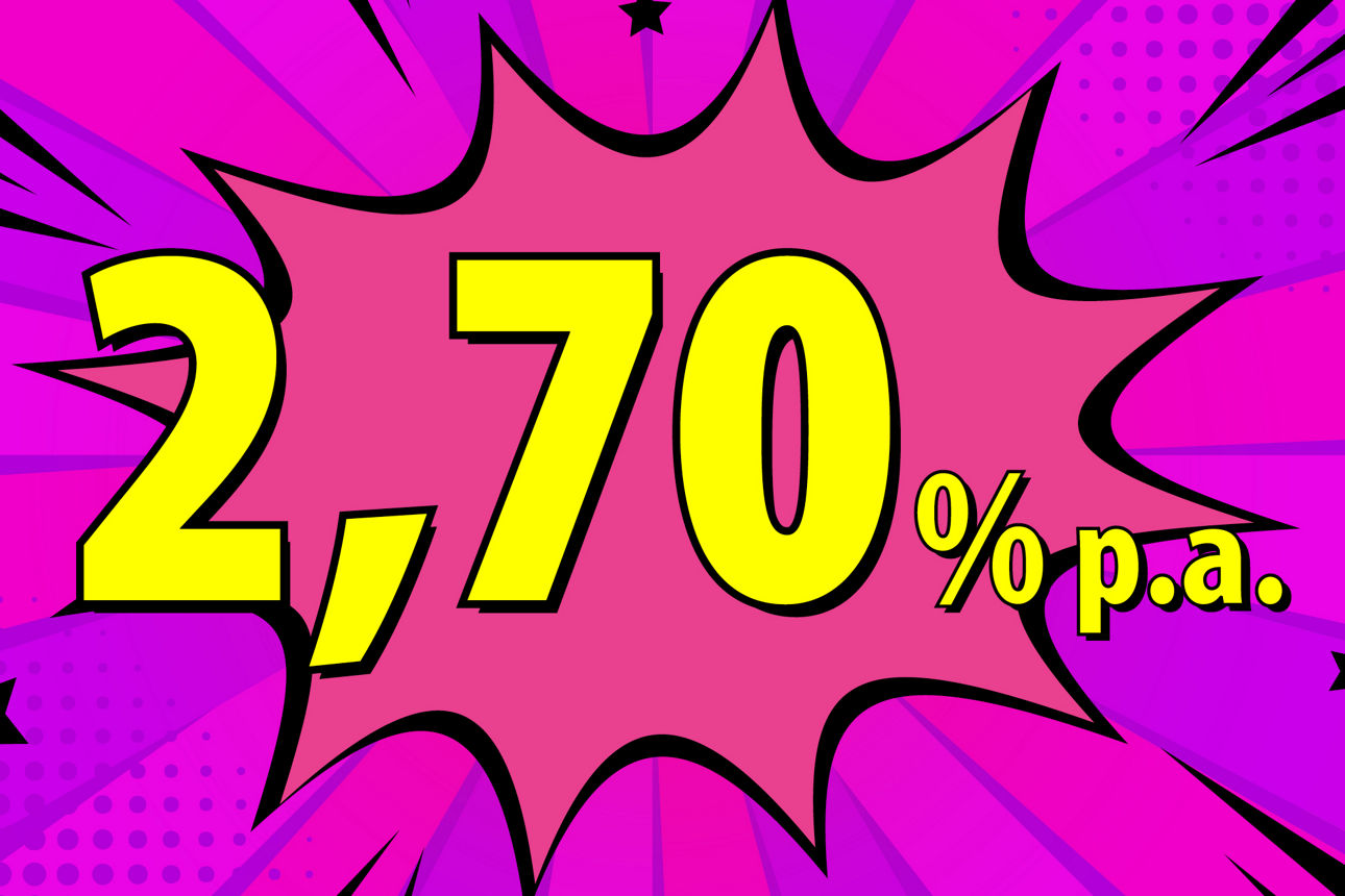 Comiczeichnung mit einer Kondition von 2,70 % p.a.