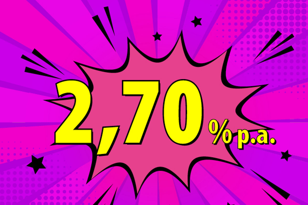 Comiczeichnung mit dem Zinssatz 2,70 % p.a.