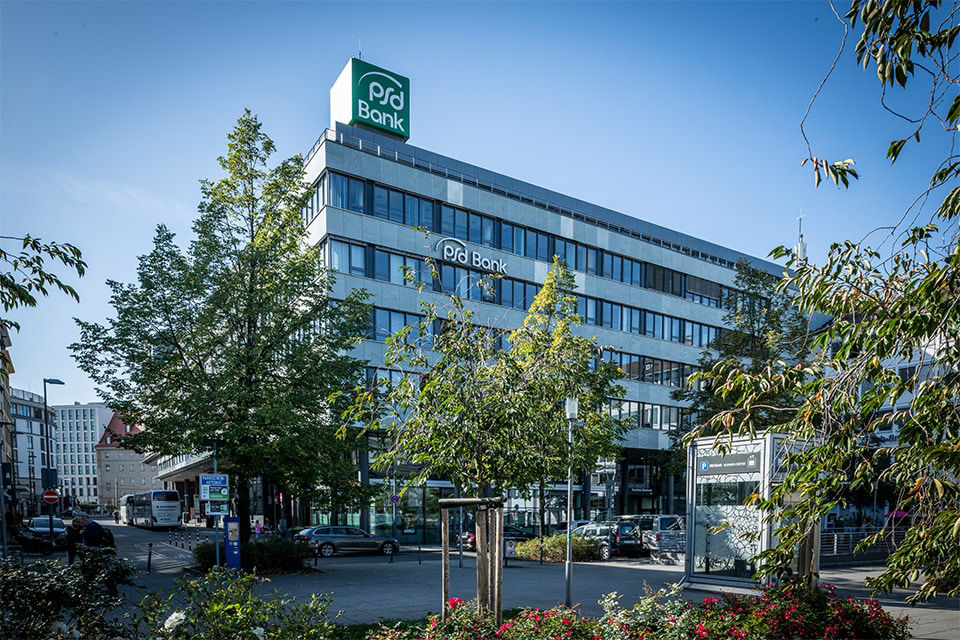 Außenansicht der PSD Bank Nürnberg