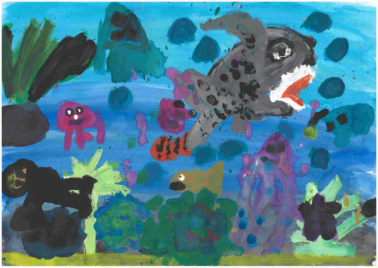 Altersgruppe 1 Platz 3 - Die Fische unter Wasser