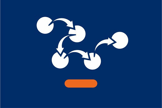 Grafische Darstellung in Form von Icons  mit Pfeilen