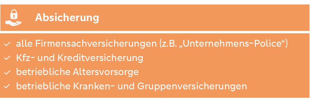 Absicherung durch verschiedene Firmenversicherungen
