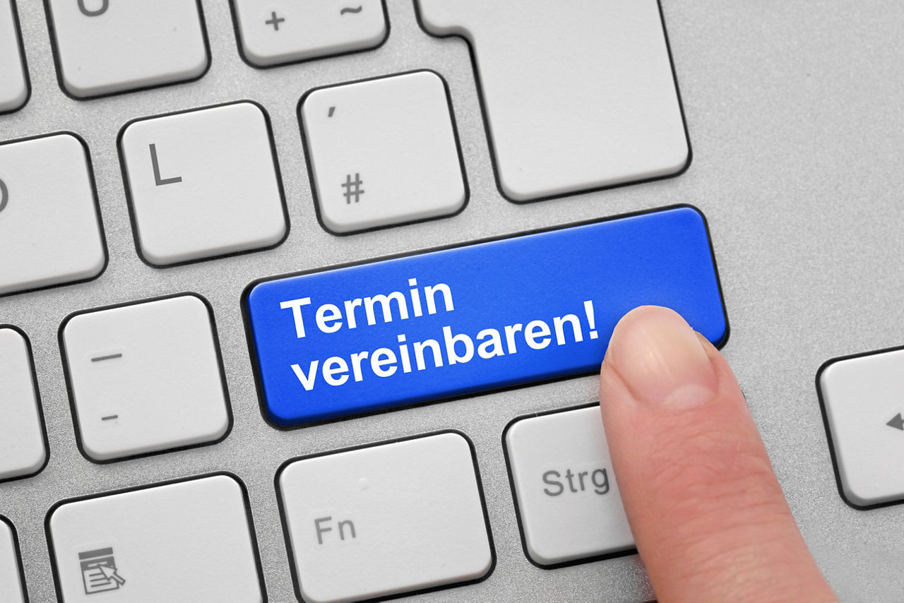 Tastatur mit Termin vereinbaren