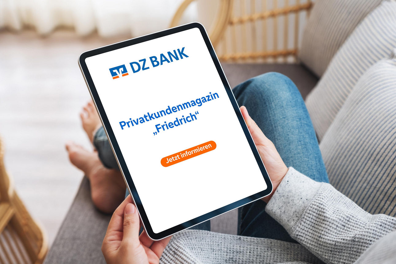 Hinweis auf das Privaktundenmagazin "Friedrich"