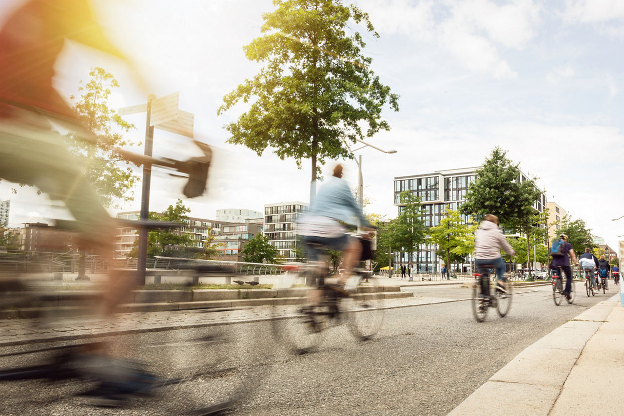 Fahrradfahrer auf der Straße