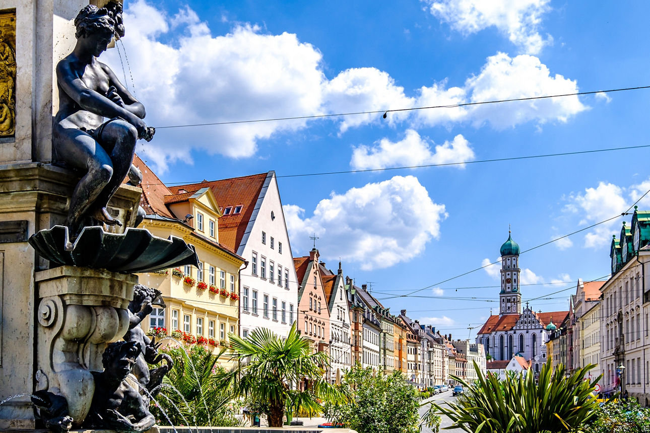Blick in die Maxstraße in Augsburg