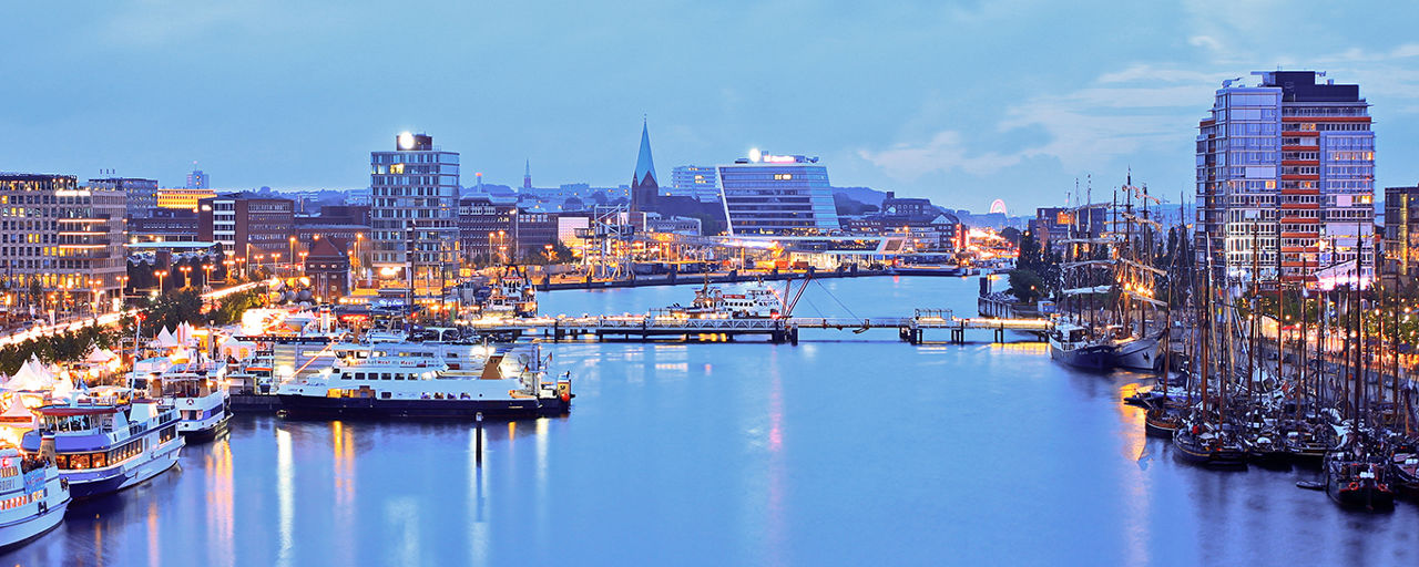 Hafen an der Hörn zur goldenen Stunde