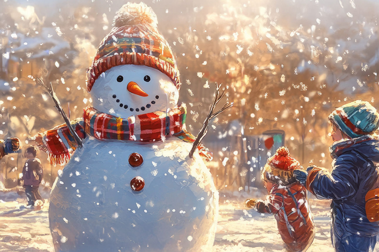 Gemälde eine Schneemanns