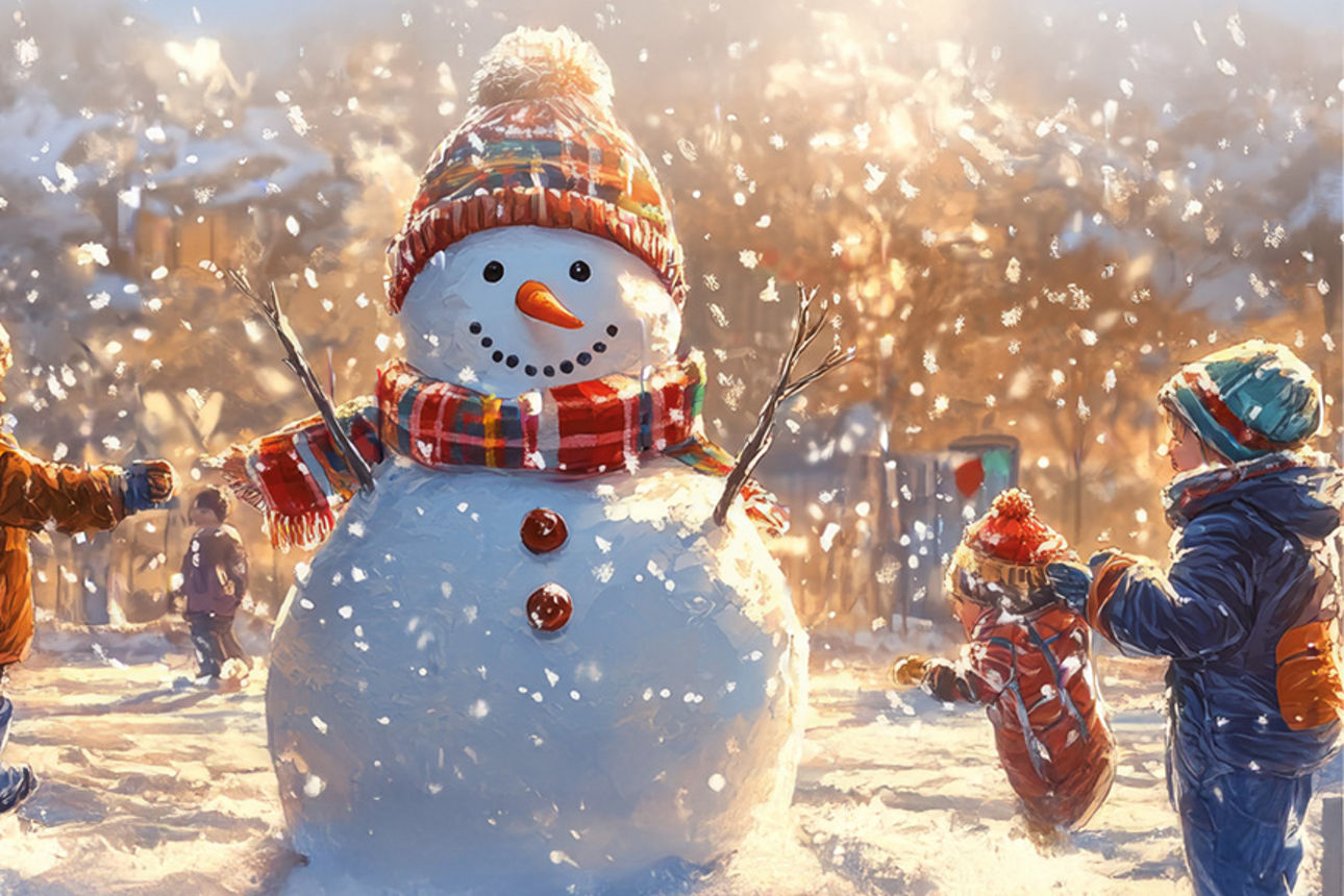 Gemälde eine Schneemanns