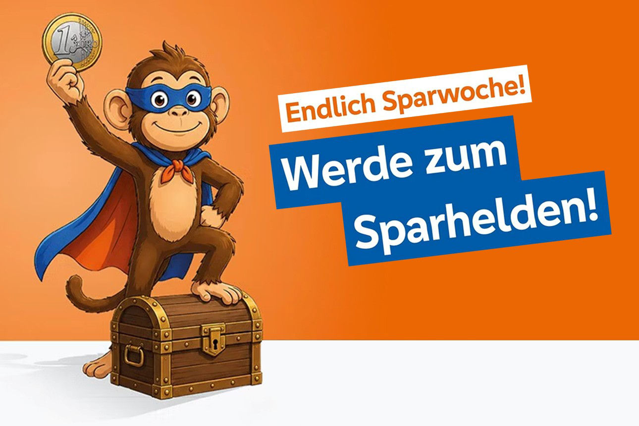 Affe mit Münze in der Hand