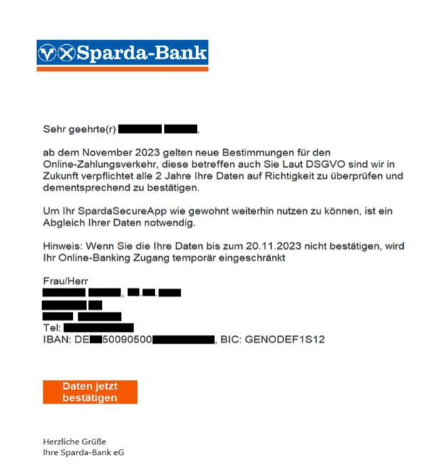 Sicherheitshinweise Phising