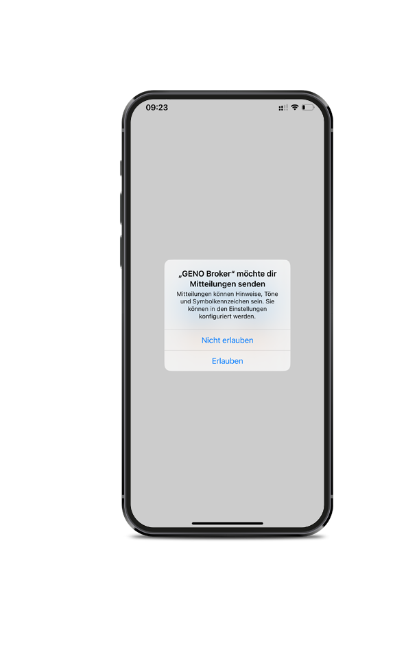 Screenshot von Mitteilungen genehmigen