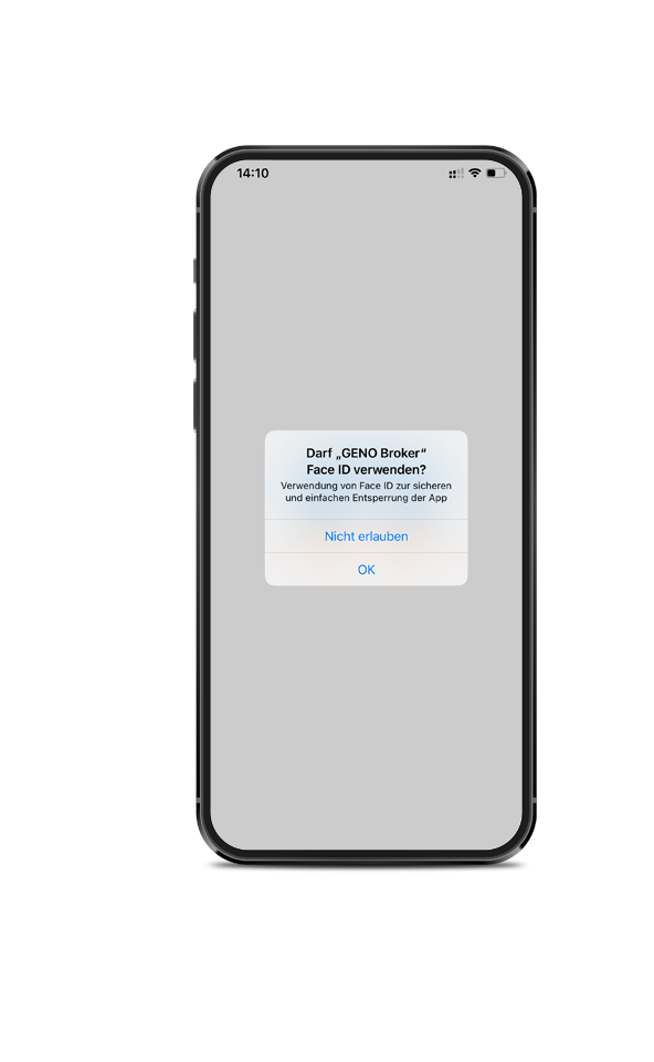 Screenshot von Biometrie genehmigen 
