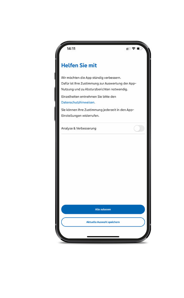 Screenshot von Analyse genehmigen