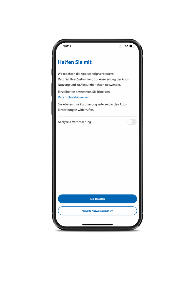 Screenshot von Analyse genehmigen