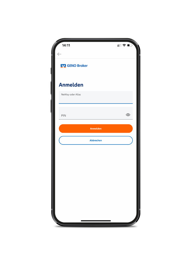 Screenshot von VR-NetKey und PIN anmelden