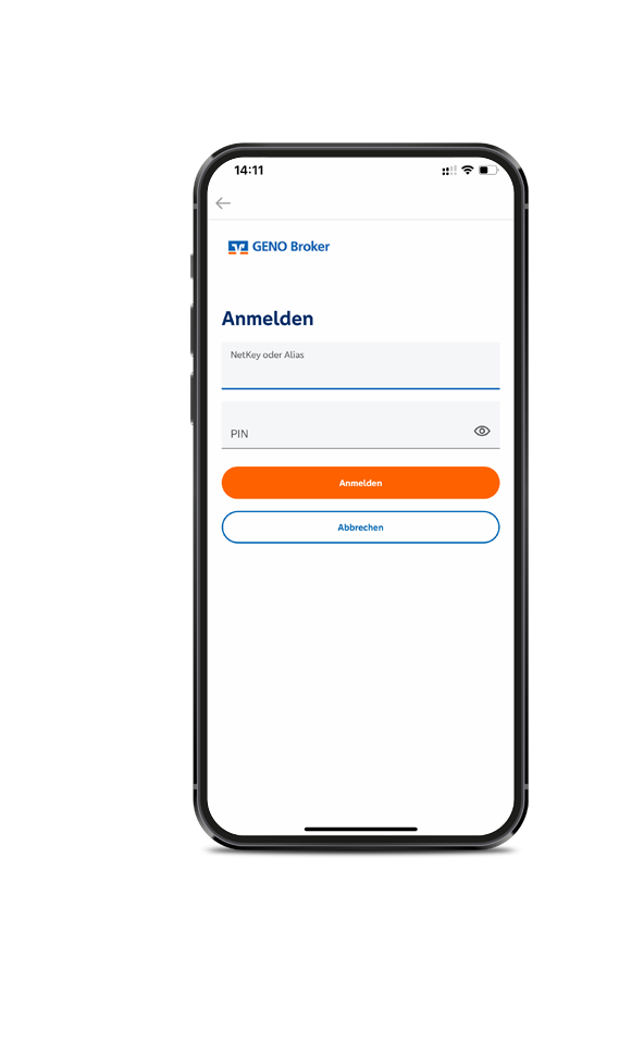 Screenshot von VR-NetKey und PIN anmelden