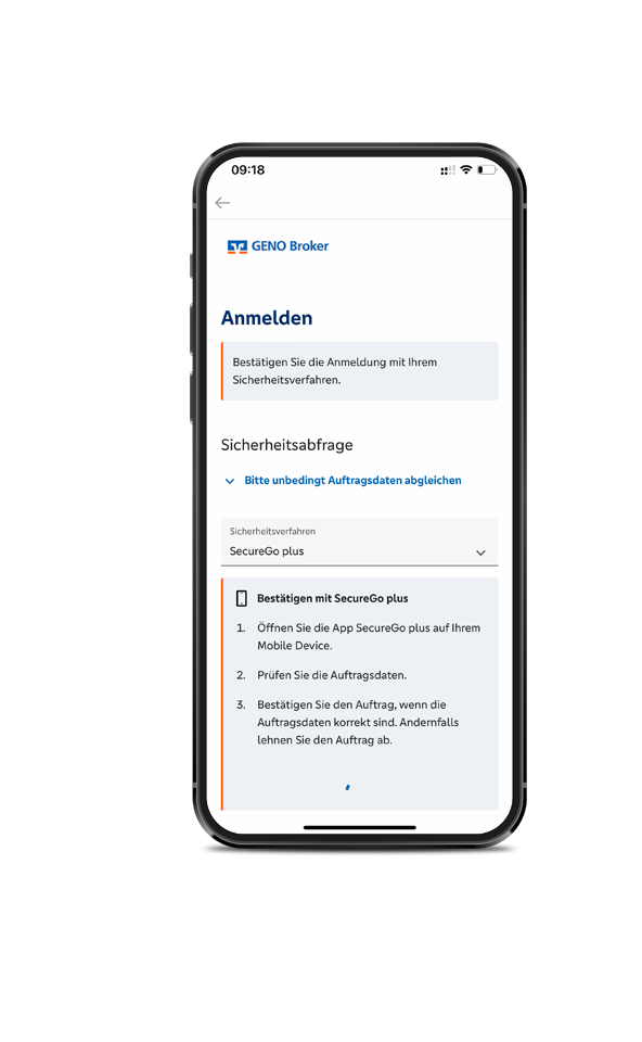 Screenshot von SecureGo