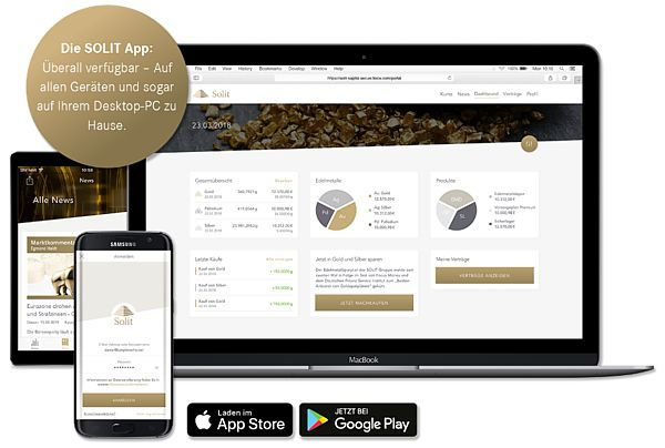 Bild der SOLIT-App und des Online-Zugangs