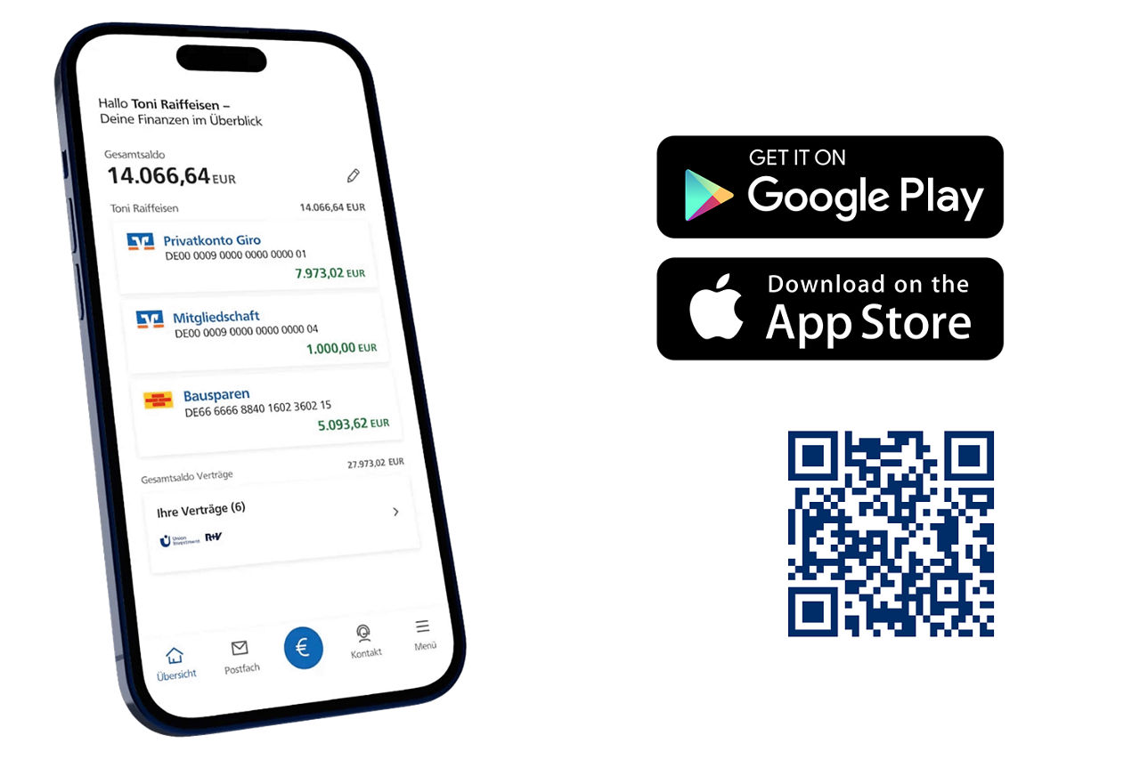 VR Banking App Vorschau der Konten