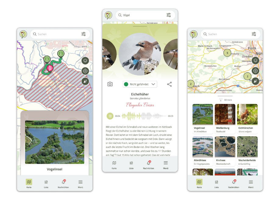 Screenshots aus der App