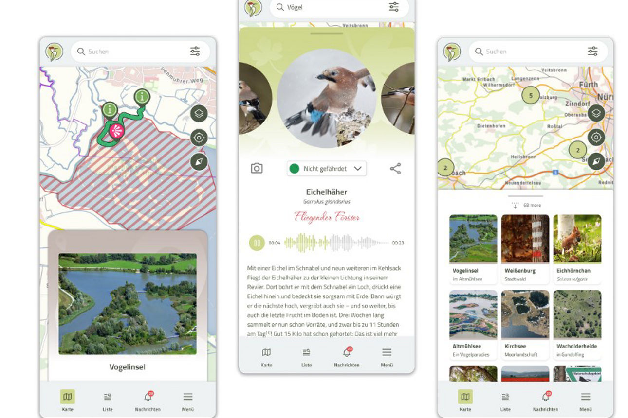 Screenshots aus der App