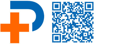 Das Bild zeigt das MeinPlus-Logo in orange und blau, daneben befindet sich ein QR-Code