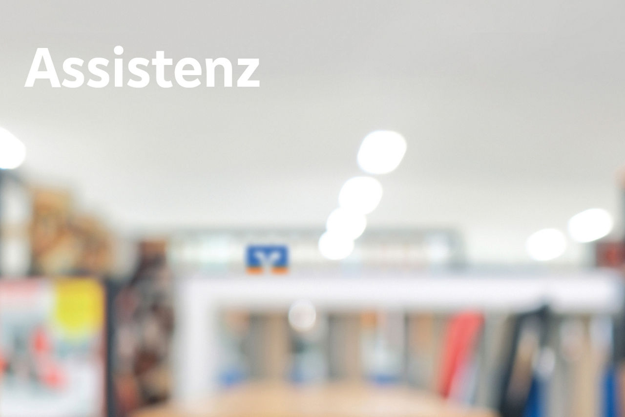 Verschwommener Hintergrund in einen Serviceraum für Kundinnen und Kunden