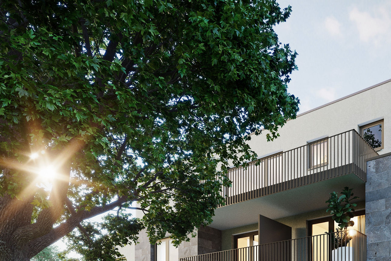 Visualisierte Außenansicht des Bauprojekts L23