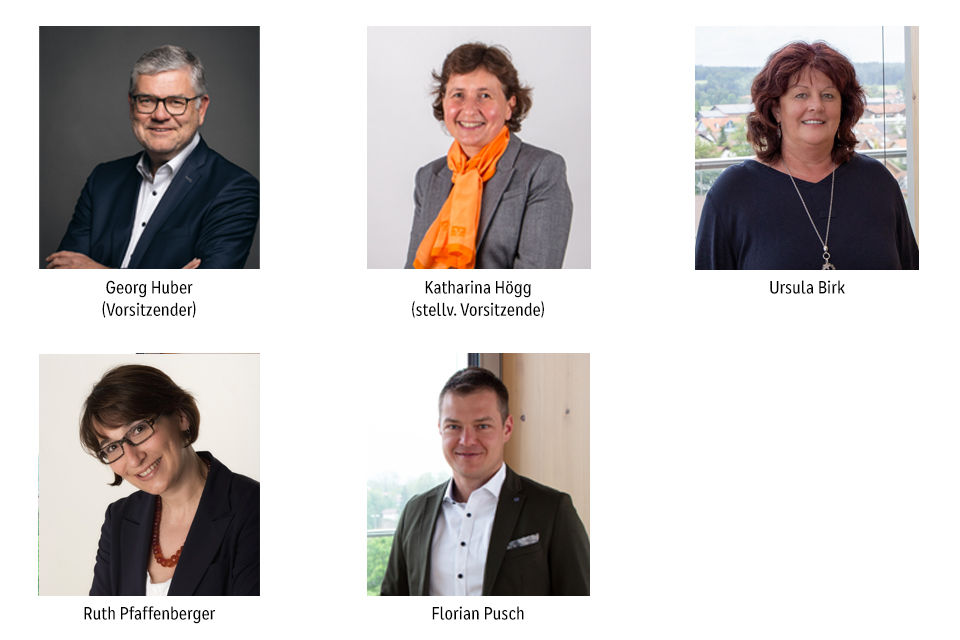 Foto unserer Aufsichtsräte Herrn Huber, Frau Högg, Frau Birk, Frau Pfaffenberger und Herr Pusch