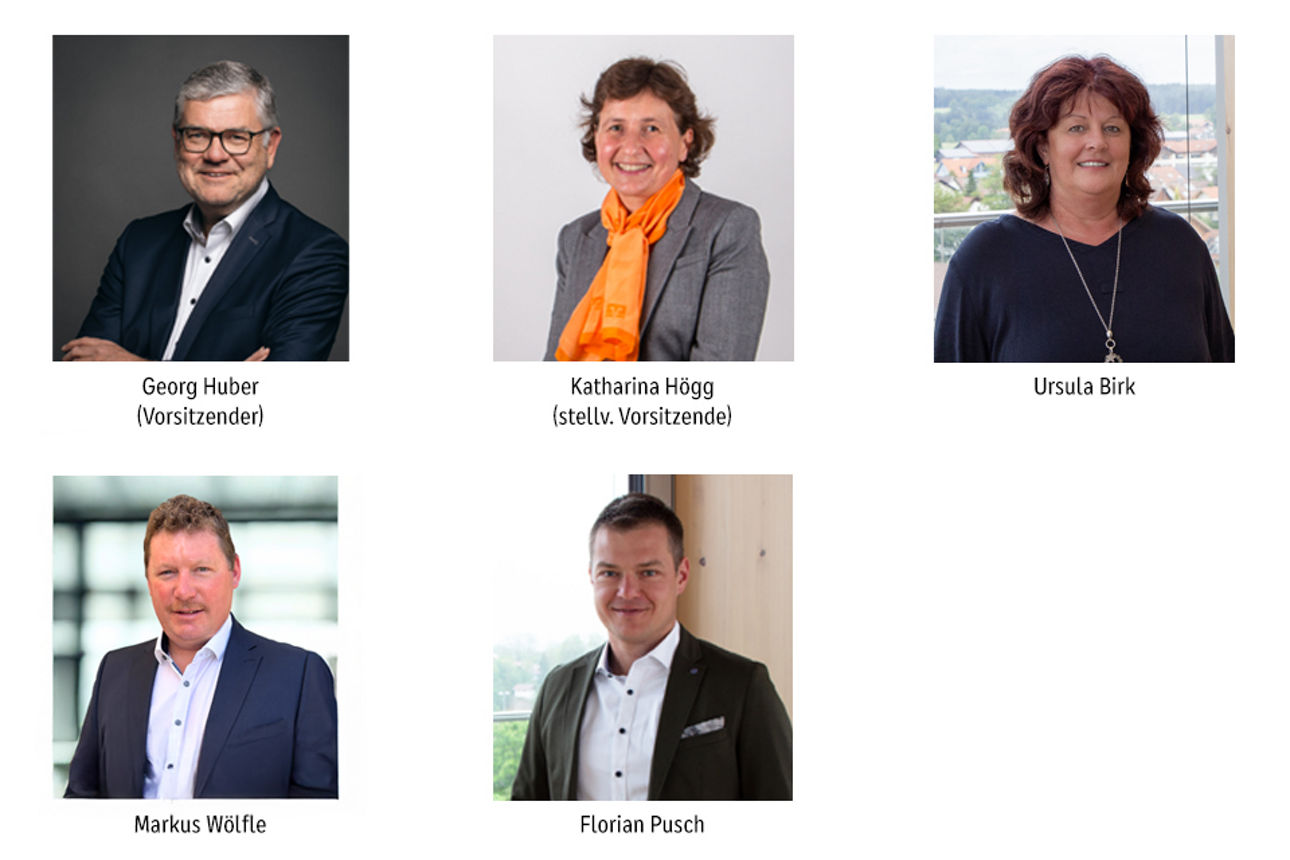 Foto unserer Aufsichtsräte Herrn Huber, Frau Högg, Frau Birk, Frau Pfaffenberger und Herr Pusch