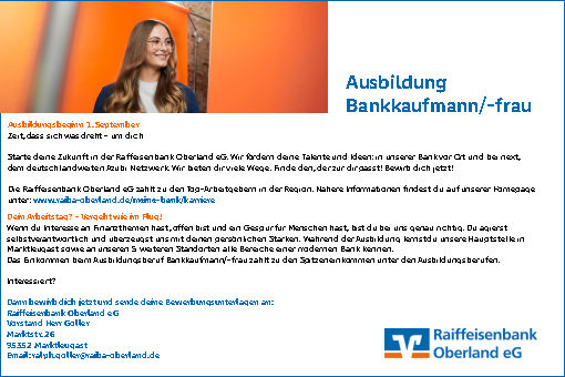 Ausbildung Bankkaufmann/-frau