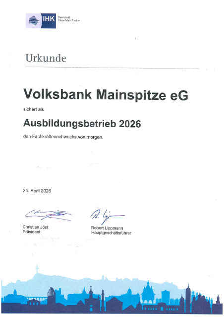 Urkunde von der IHK
