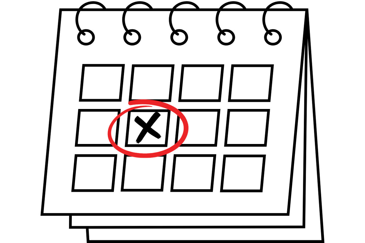 Kalender mit eingetragenem Termin