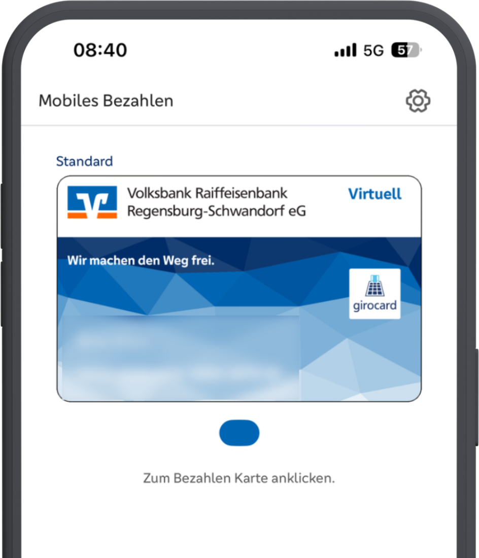 Screenshot von virtueller Kreditkarte