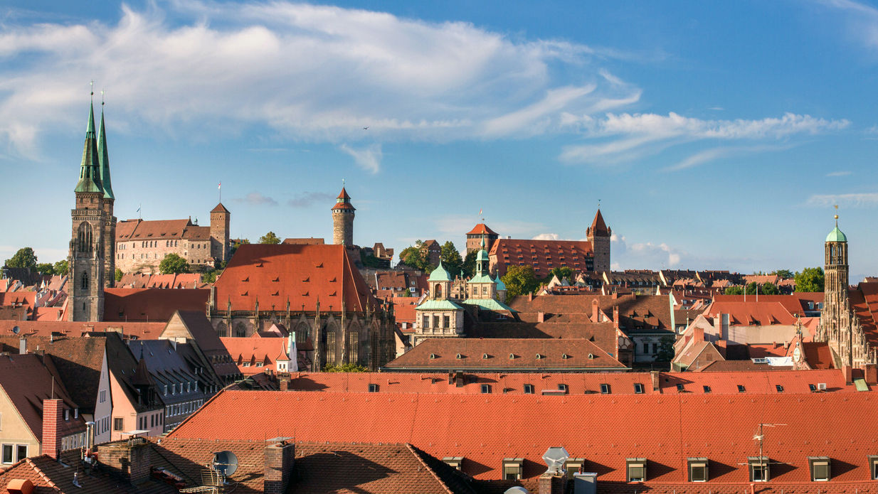 Skyline der Altstadt in Nürnberg