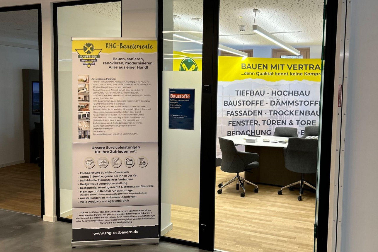 Aufsteller vor einem Büro